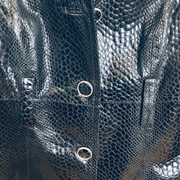 Arden B Animal Print Genuine Leather Trench Coat - Picture 6 of 8